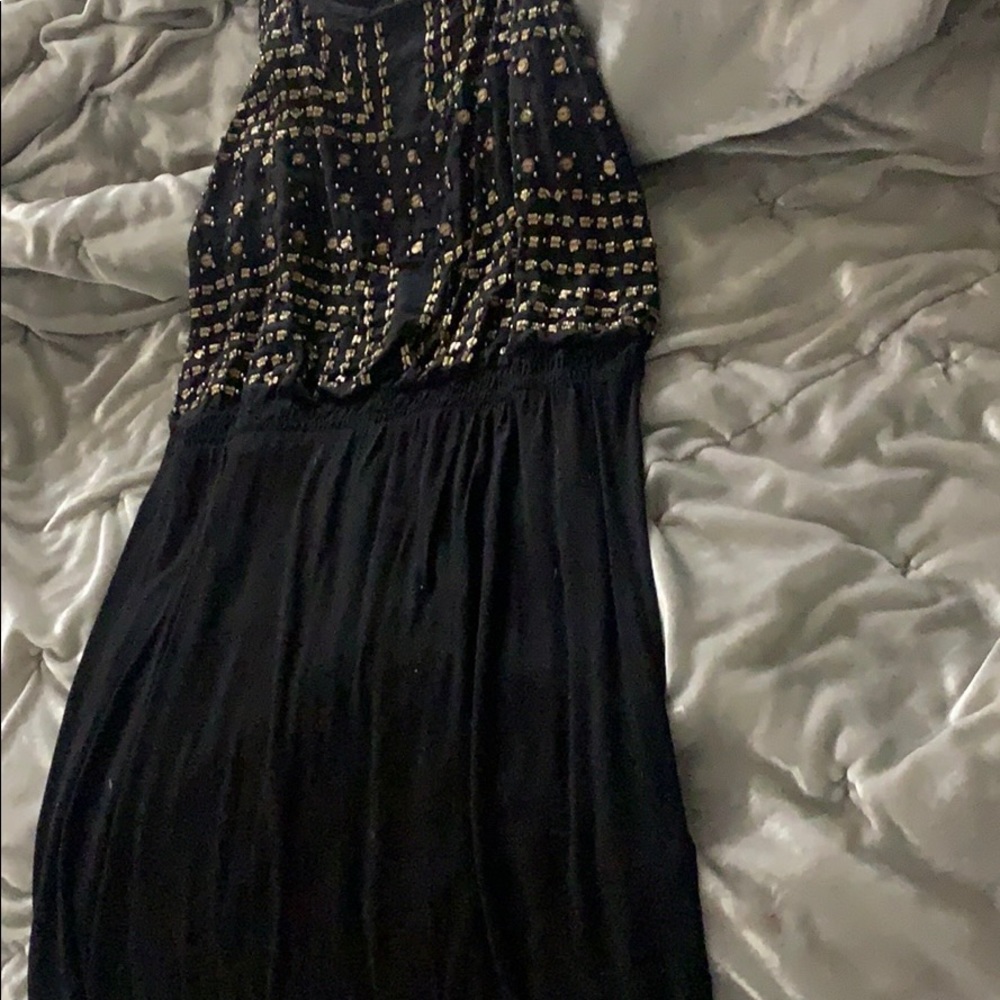 Black and Gold Sequin Dress